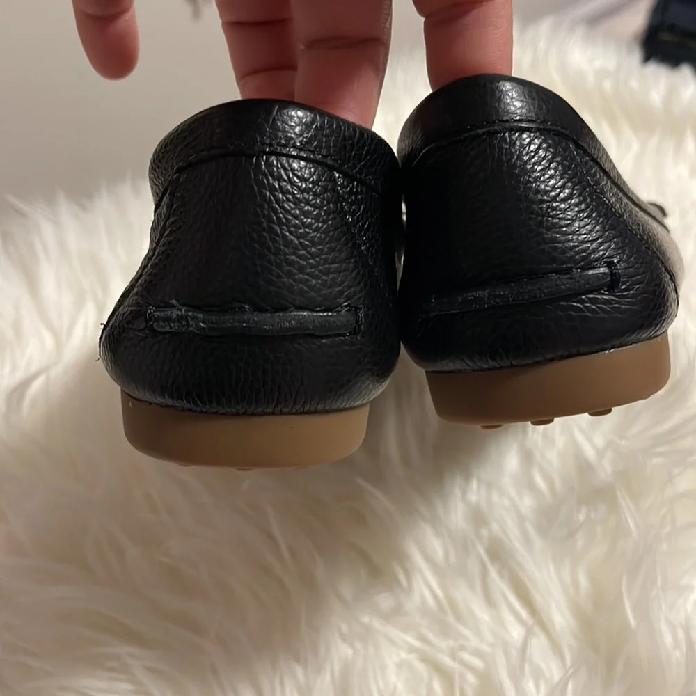 Kate Spade Black Carmen Loafers with Gold Accents - Picture 2 of 2